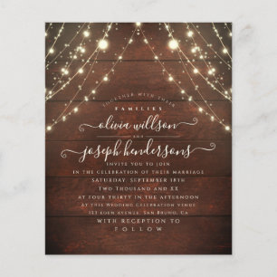 Simply and Elegant Rustic Wood Lights wedding Flyer