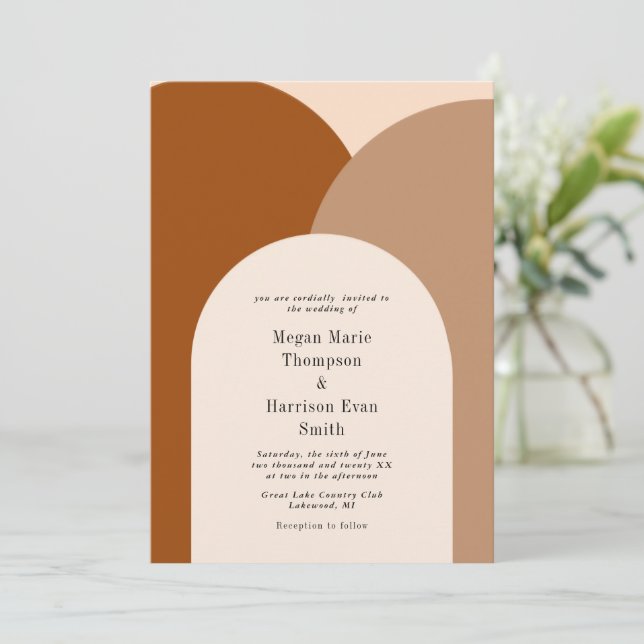 Simply Arches Wedding Invitation (Standing Front)