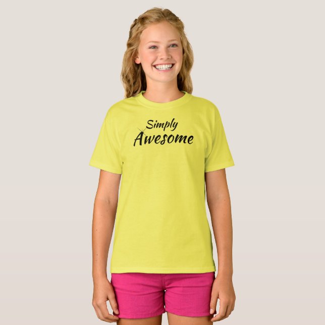 Simply Awesome Girl's Basic T-shirt (Front Full)