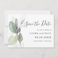 Simply Beautiful Botanical Greenery Save the Date