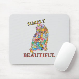 Simply Beautiful Colourful Flowers Cat Love Mouse Mat