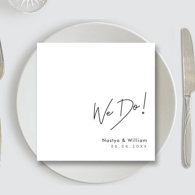 Simply Beautiful: Hand Lettered 'We Do' Wedding Napkin (Simply Beautiful: Hand Lettered 'We Do' Wedding Napkins)
