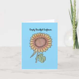Simply Beautiful Sunflower Blank Greeting Card