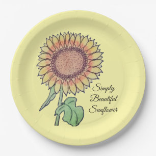 Simply Beautiful Sunflower Paper Plate