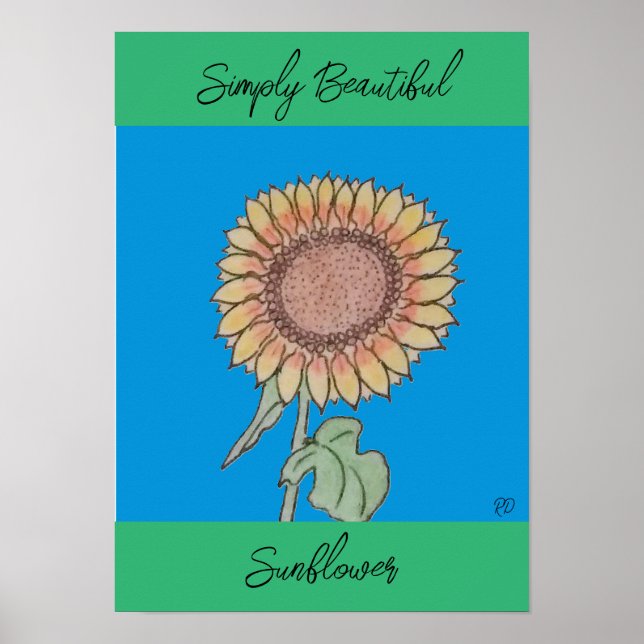 Simply Beautiful Sunflower Poster (Front)