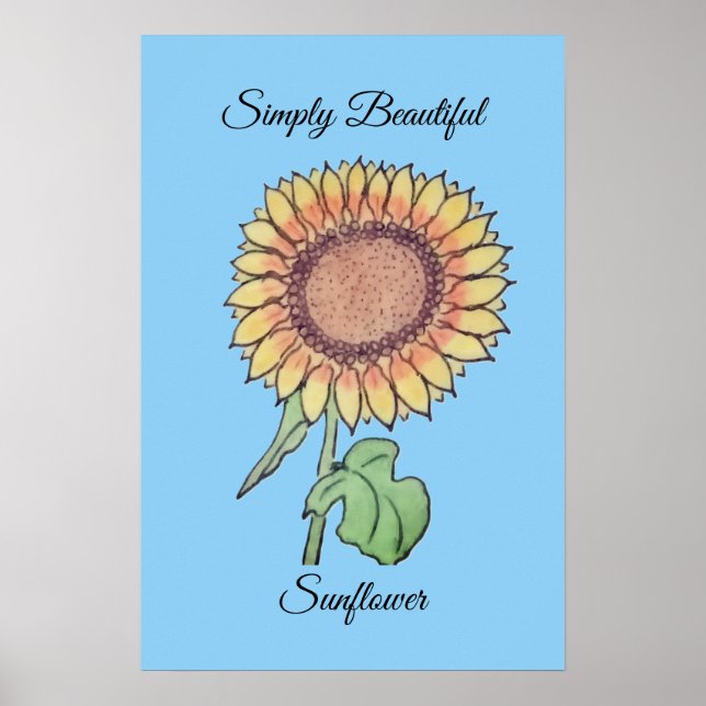 Simply Beautiful Sunflower Poster (Front)