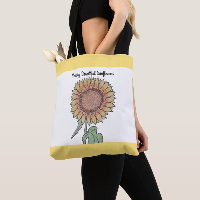 Simply Beautiful Sunflower Tote Bag (Close Up)