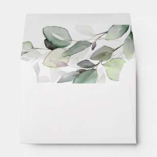 Simply Beautiful Watercolor Foliage RSVP Envelope