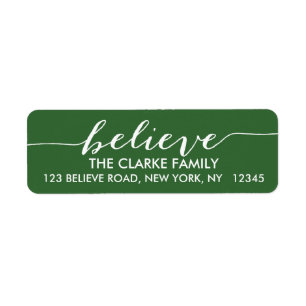 Simply Believe Green White Holiday Greeting