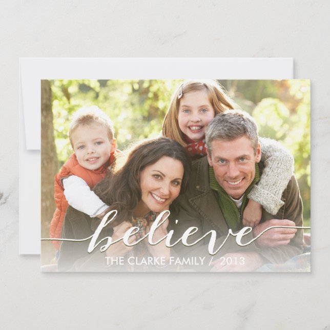 Simply Believe Holiday Photo Card | Olive (Front)