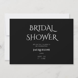 Simply Black Bridal Shower Invitation