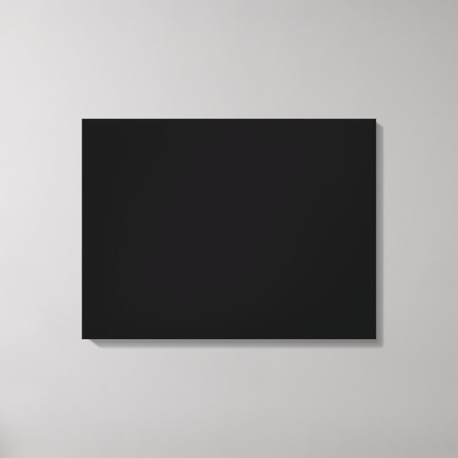 Simply Black Solid Colour Customise It Canvas Print (Front)