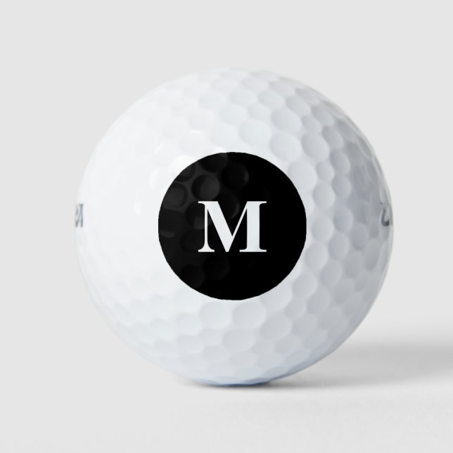 Simply Black Solid Colour Customise It Golf Balls (Front)
