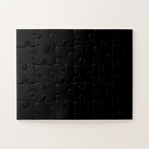 Simply Black Solid Colour Customise It Jigsaw Puzzle