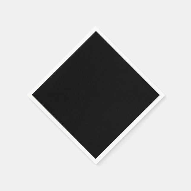 Simply Black Solid Colour Customise It Napkin (Corner)