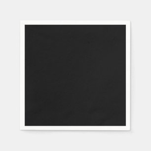 Simply Black Solid Colour Customise It Napkin