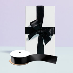 Simply Black Solid Colour Customise It Satin Ribbon