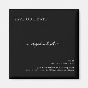 Simply Black Wedding Save our Date  Magnet