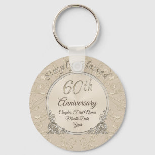 Simply Blessed 60th Anniversary Party Favours Key Ring