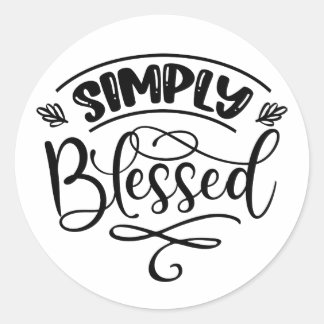 SIMPLY BLESSED CLASSIC ROUND STICKER