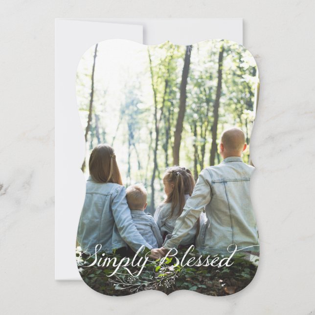 Simply Blessed Photo Merry Christmas Card (Front)