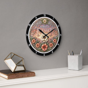 Simply Blessed Sunset Garden Large Clock