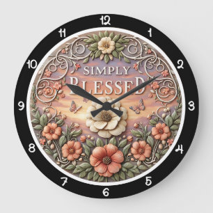 Simply Blessed Sunset Garden Large Clock