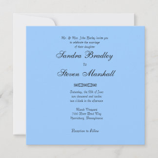 Simply Blue Wedding Invitation