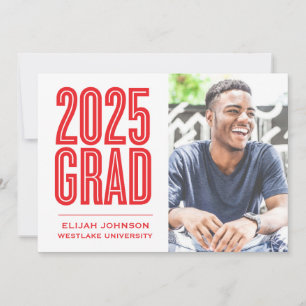 SIMPLY BOLD 2025 GRAD PHOTO GRADUATION INVITATION