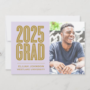 SIMPLY BOLD 2025 GRAD PHOTO GRADUATION INVITATION