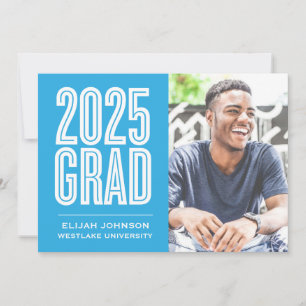 SIMPLY BOLD 2025 GRAD PHOTO GRADUATION INVITATION