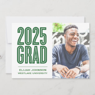 SIMPLY BOLD 2025 GRAD PHOTO GRADUATION INVITATION