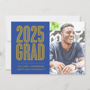 SIMPLY BOLD 2025 GRAD PHOTO GRADUATION INVITATION