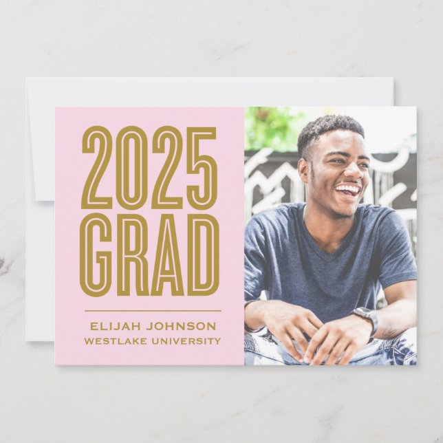 SIMPLY BOLD 2025 GRAD PHOTO GRADUATION INVITATION (Front)