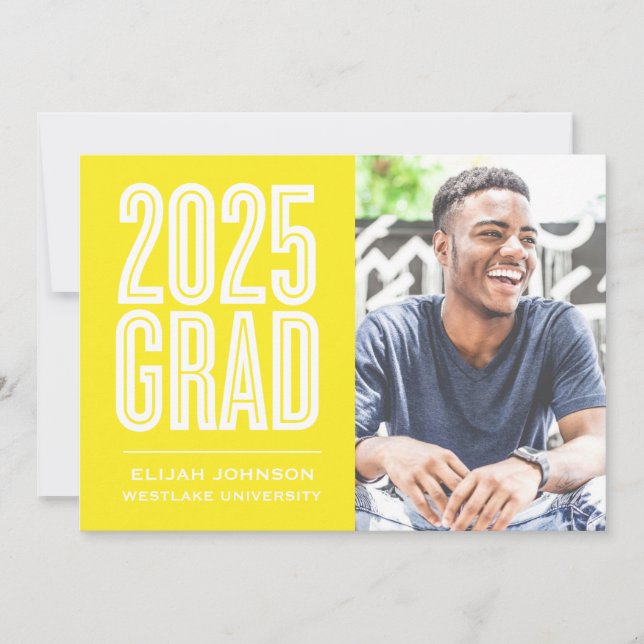 SIMPLY BOLD 2025 GRAD PHOTO GRADUATION INVITATION (Front)