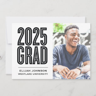 SIMPLY BOLD 2025 GRAD PHOTO GRADUATION INVITATION