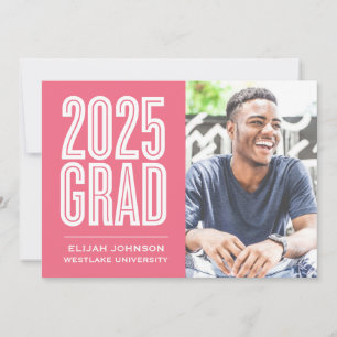 SIMPLY BOLD 2025 GRAD PHOTO GRADUATION INVITATION