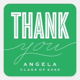 SIMPLY BOLD MODERN THANK YOU GRAD FAVOR STICKER