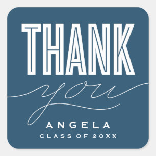 SIMPLY BOLD MODERN THANK YOU GRAD FAVOR STICKER