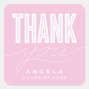 SIMPLY BOLD MODERN THANK YOU GRAD FAVOR STICKER