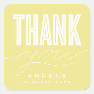 SIMPLY BOLD MODERN THANK YOU GRAD FAVOR STICKER
