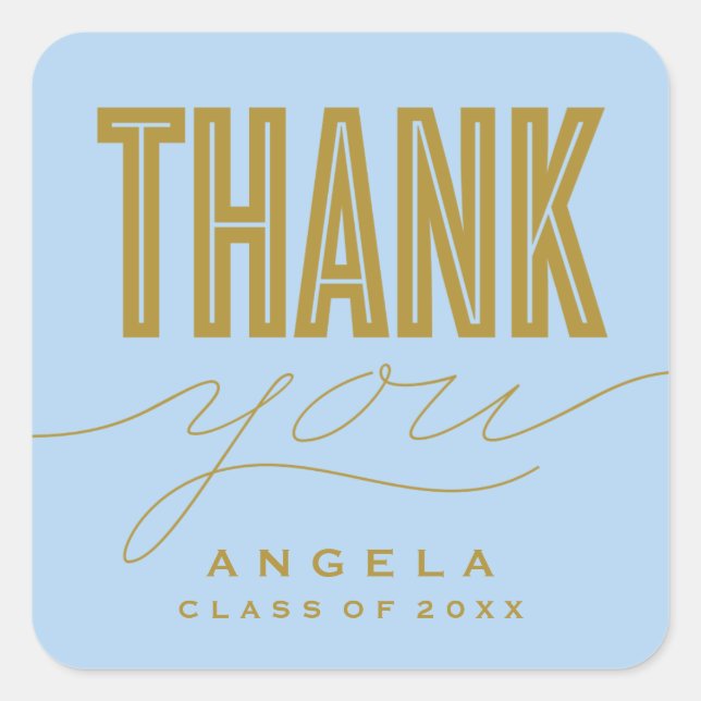 SIMPLY BOLD MODERN THANK YOU GRAD FAVOR STICKER (Front)