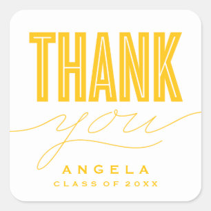 SIMPLY BOLD MODERN THANK YOU GRAD FAVOR STICKER