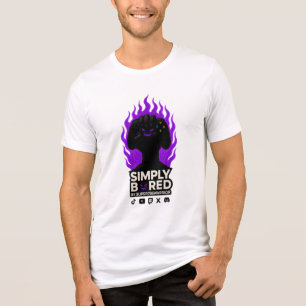 SIMPLY BORED Purple Flame Gaming T-Shirt 🔥🎮 Tri-Blend Shirt