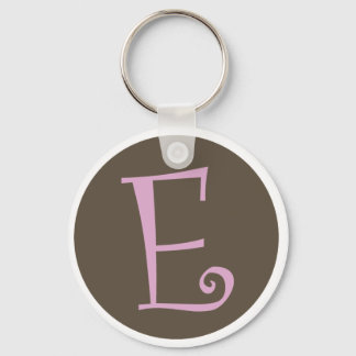 Simply Brown & Pink Keychain "E"