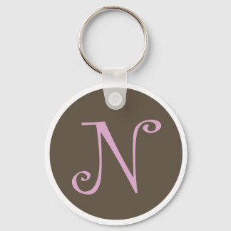 Simply Brown & Pink Keychain "N"