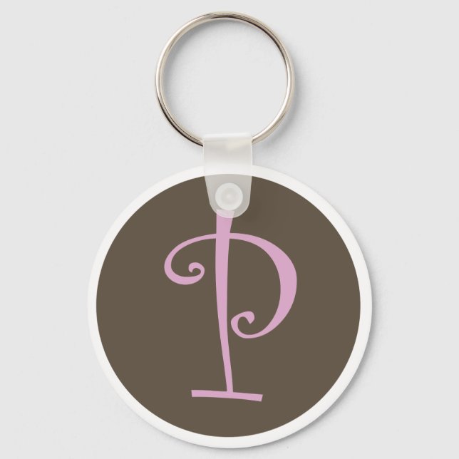 Simply Brown & Pink Keychain "P" (Front)
