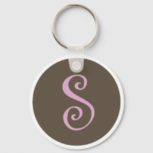 Simply Brown & Pink Keychain "S"