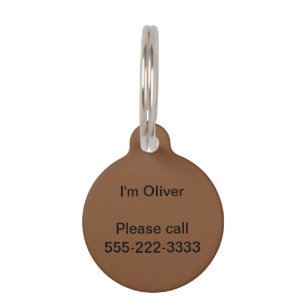 Simply Brown Solid Colour Pet Tag