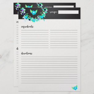 Simply Brushed Recipe Mini Binder Insert Invitation